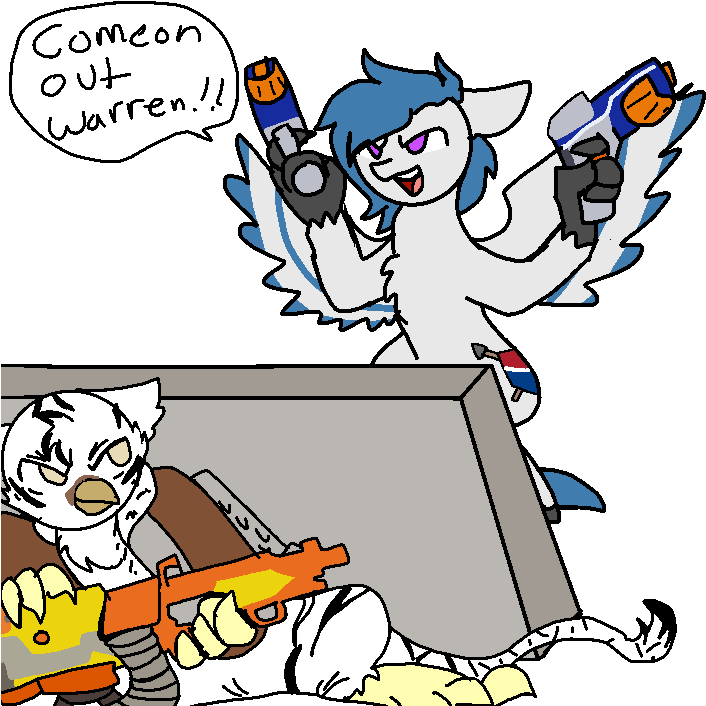 Artist Nootaz Commission Dual Wield Hippogriff Ⓒ - Cartoon (750x710)