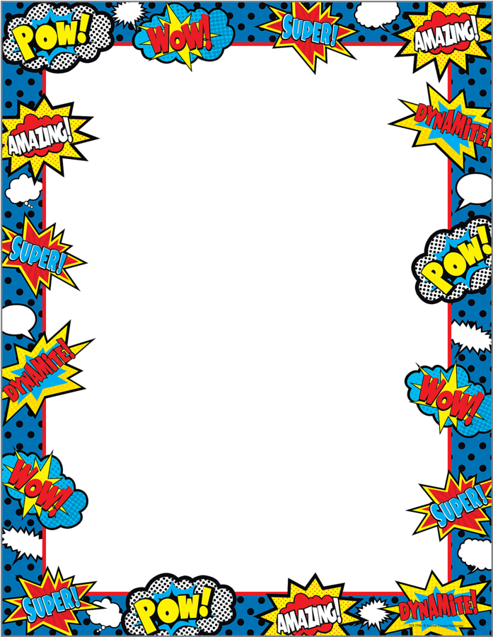 Tcr7796 Superhero Blank Chart Image - Superhero Computer Paper (900x900)