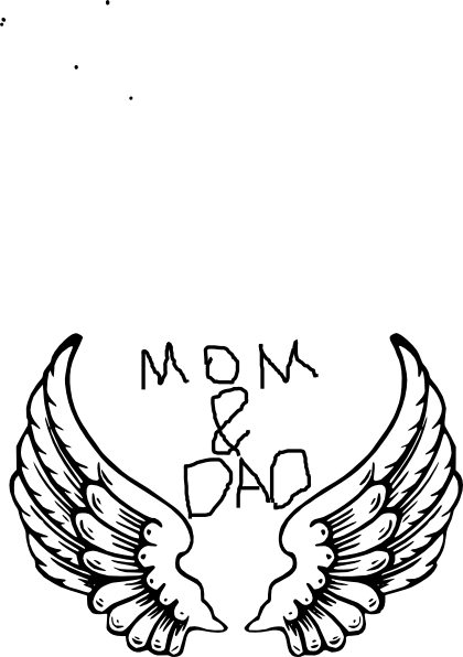 Angel Wings Png Outline (420x596)