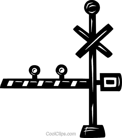 Railway Crossing Royalty Free Vector Clip Art Illustration - Rail Transport (426x480)