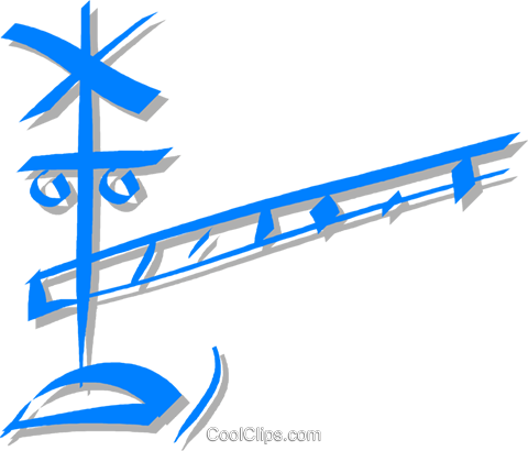 Railway Crossing Royalty Free Vector Clip Art Illustration - Railway Crossing Royalty Free Vector Clip Art Illustration (480x410)