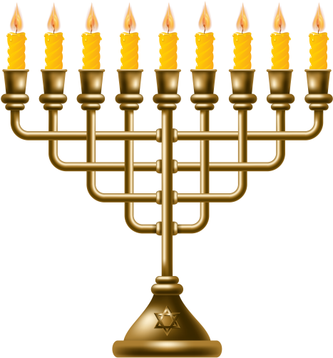 Free Png Download Golden Menorah Clipart Png Photo - Castiçal Png (480x510)
