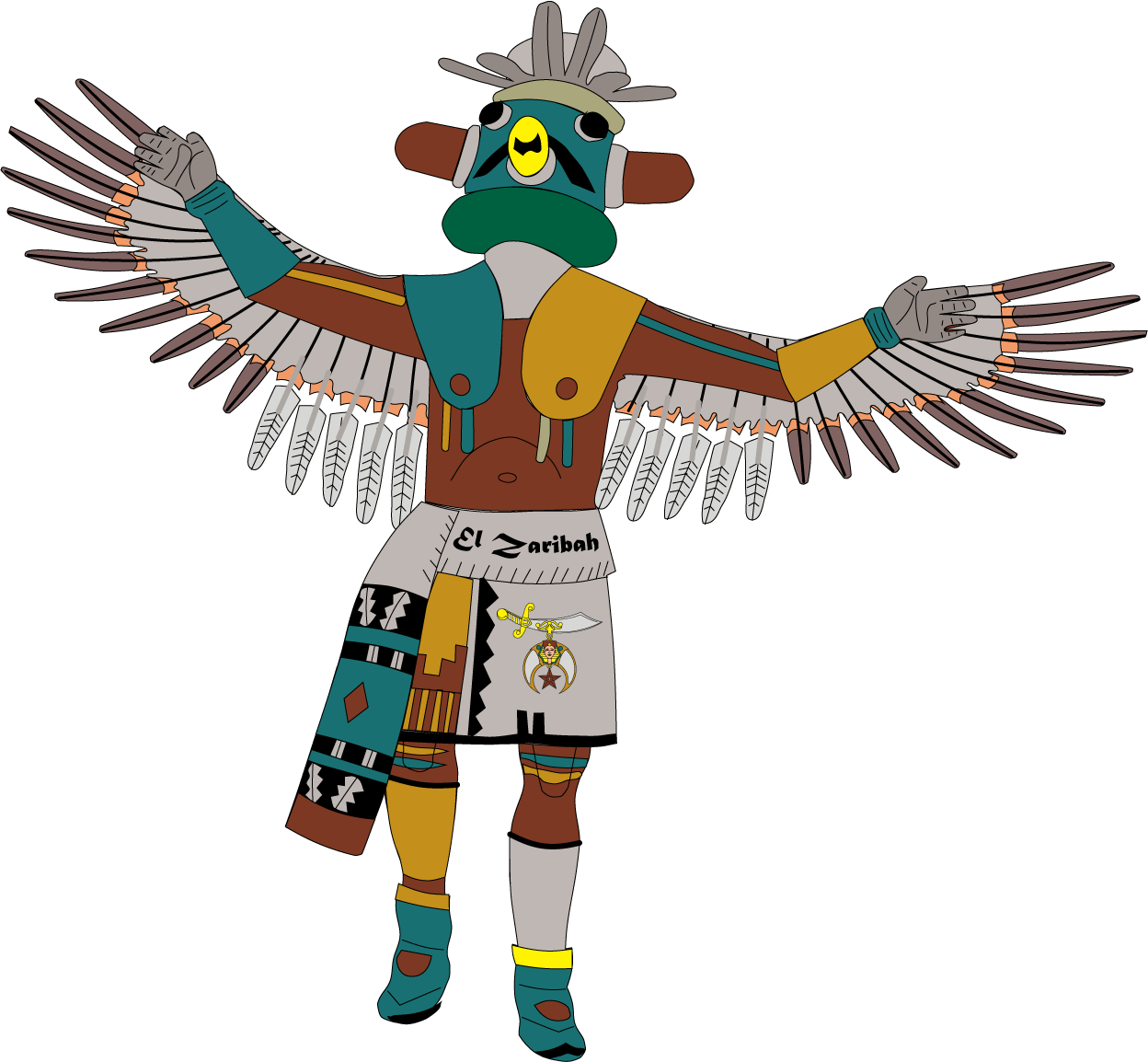 Eagle Kachina - Illustration (1248x1154)