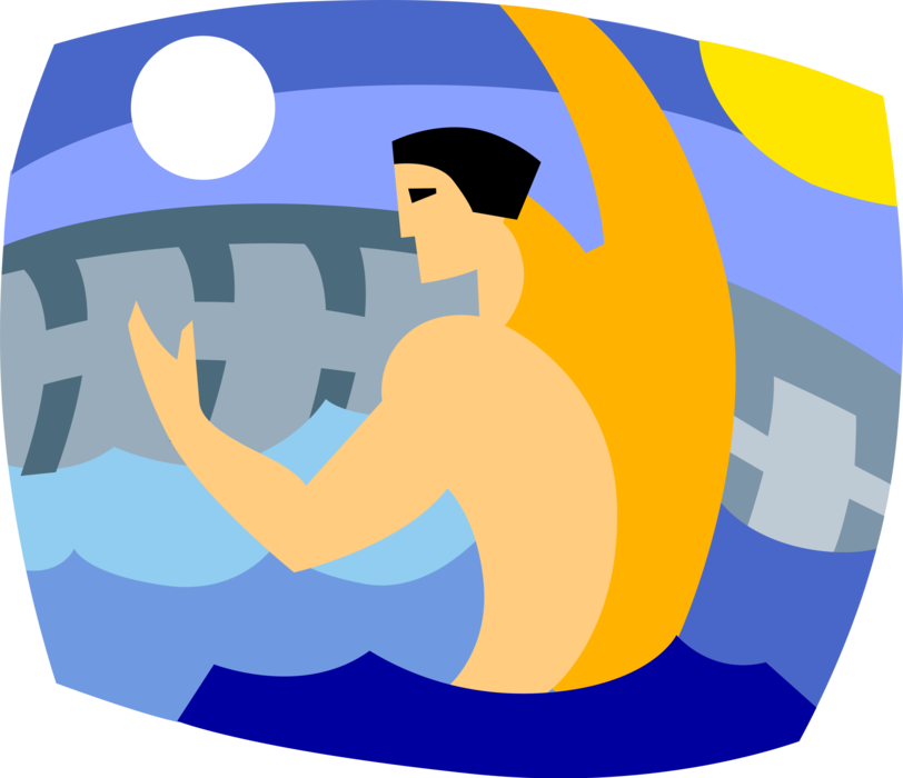 Vector Illustration Of Water Polo Team Water Sport - Illustration (812x700)