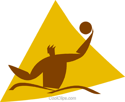Water Polo Player Royalty Free Vector Clip Art Illustration - Water Polo Player Royalty Free Vector Clip Art Illustration (480x390)