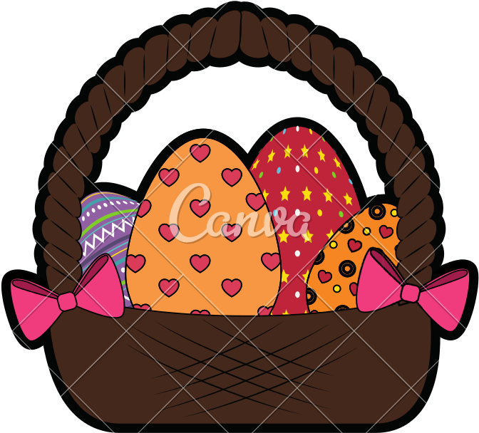 Happy Easter Basket Design - Illustration (800x800)