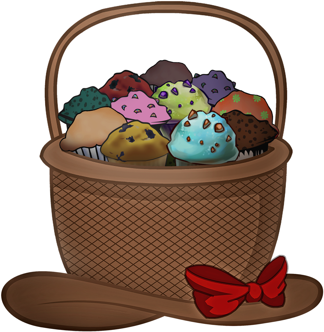 Supersized Muffin Basket Hat By Reitanna-seishin - Muffins In A Basket Clipart (1280x1360)