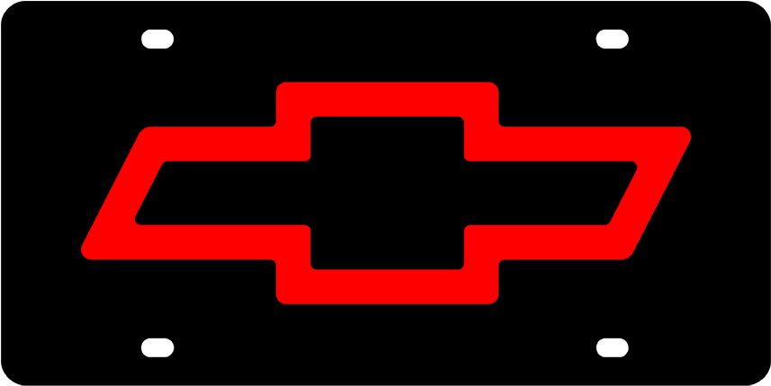 Chevy Bowtie Png - Red And Black Chevy License Plate (900x500)