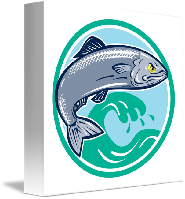 Sardine Fish Jumping Circle Retro By Aloysius Patrimonio - Sardine (606x650)