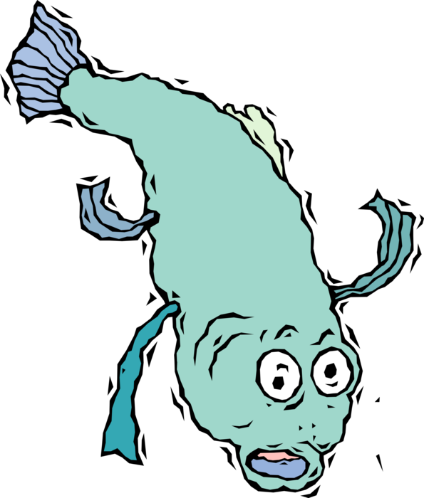 Vector Illustration Of Fish Jumps Out Of The Water - Vector Illustration Of Fish Jumps Out Of The Water (595x700)