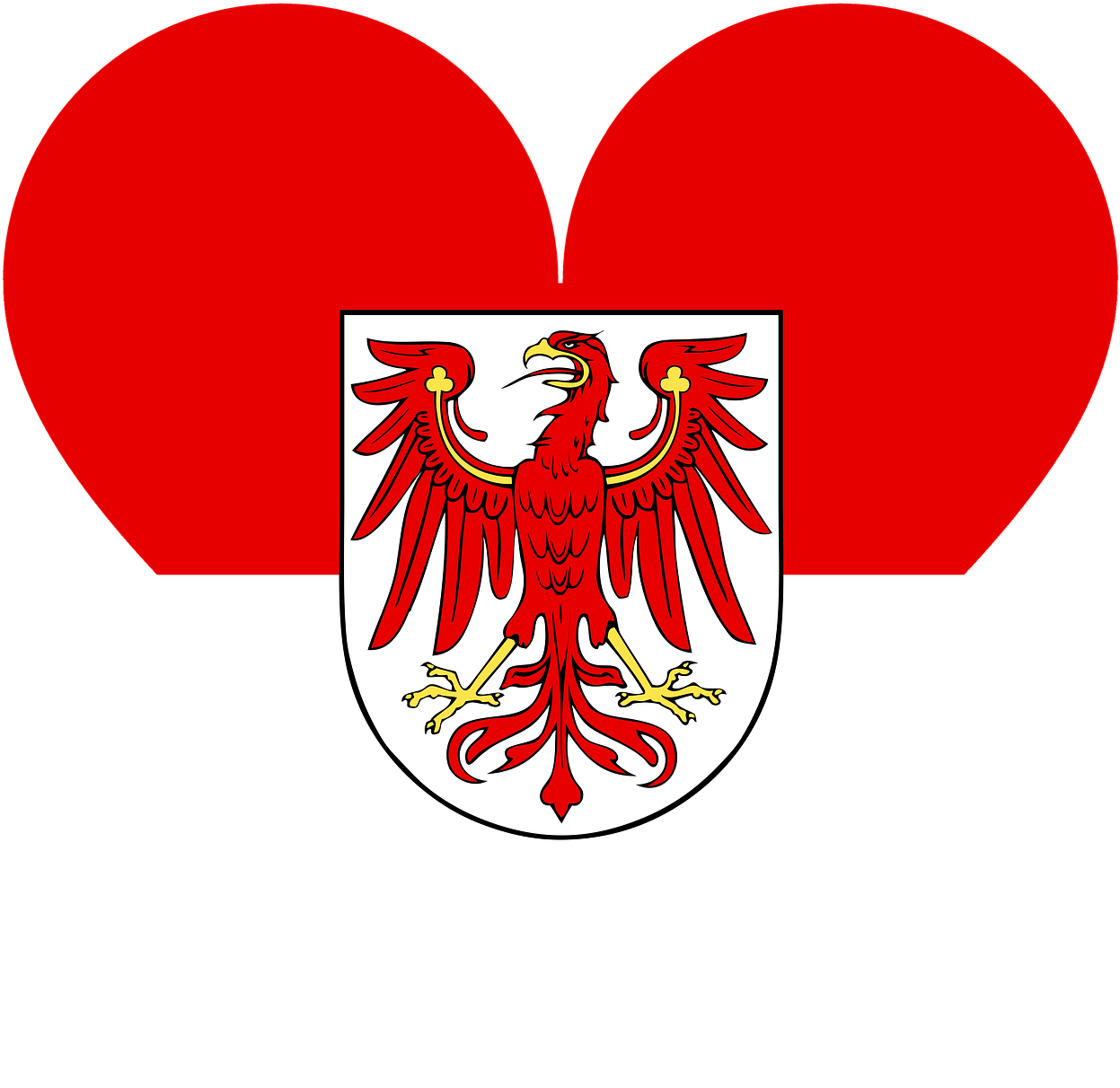 Shaped,flag,coat Of Arms,free - Brandenburg Flag (1280x1243)