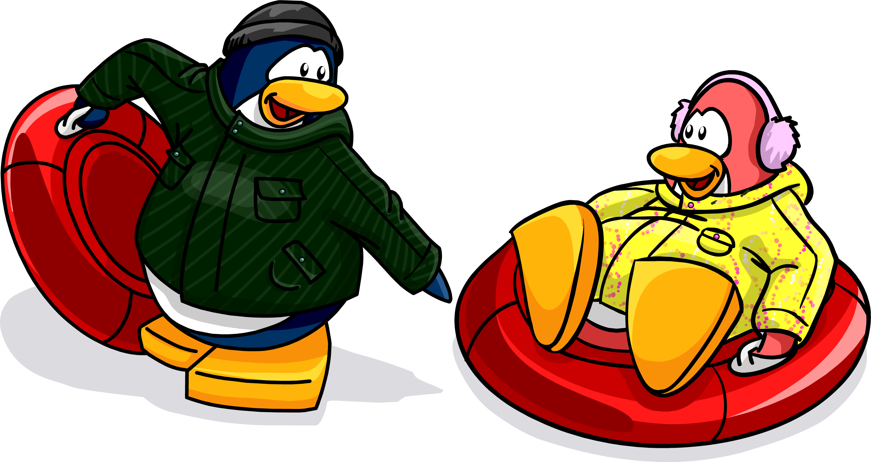 Sled Clipart Snow Play - Penguin (2952x1568)