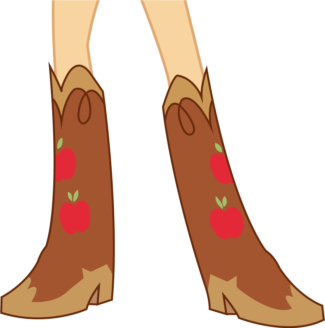 Image Applejack S Boots - Cartoon Girl Boot (1108x1092)