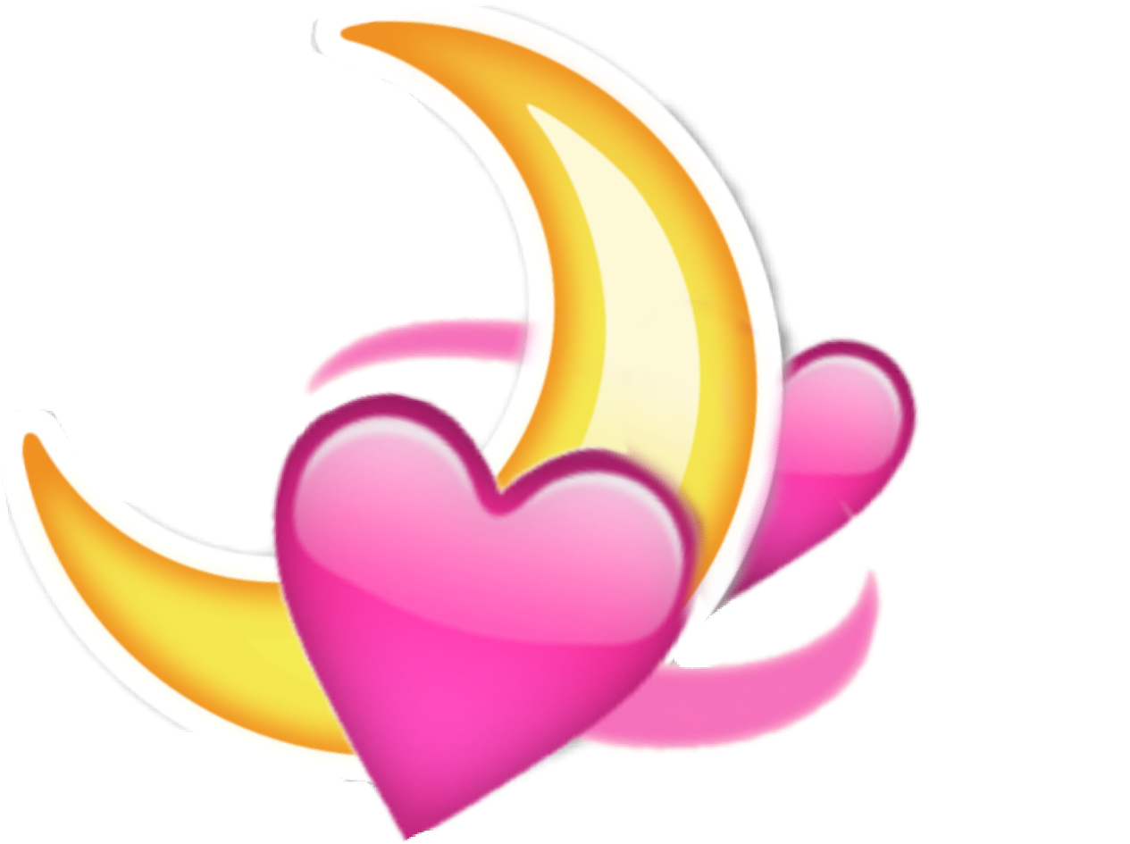 Emoji Emojis Moon Heart - Heart And Moon Emoji (1265x945)