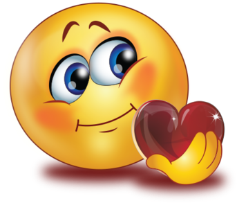 Shy Big Glossy Red Heart - Gif De Emoji Png (384x384)