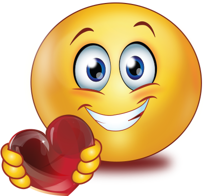 Holding Heart Smiley Emoji Sticker - Smiley (512x512)