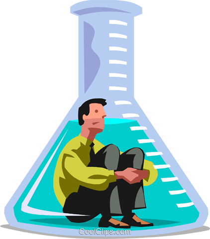 Businessman In A Beaker Royalty Free Vector Clip Art - Businessman In A Beaker Royalty Free Vector Clip Art (422x480)