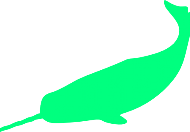 Narwhal Clipart Green - Black And White Narwhal Silhouette (640x480)