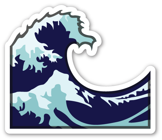 Waves Of Awesomeness - Wave Emoji (528x457)