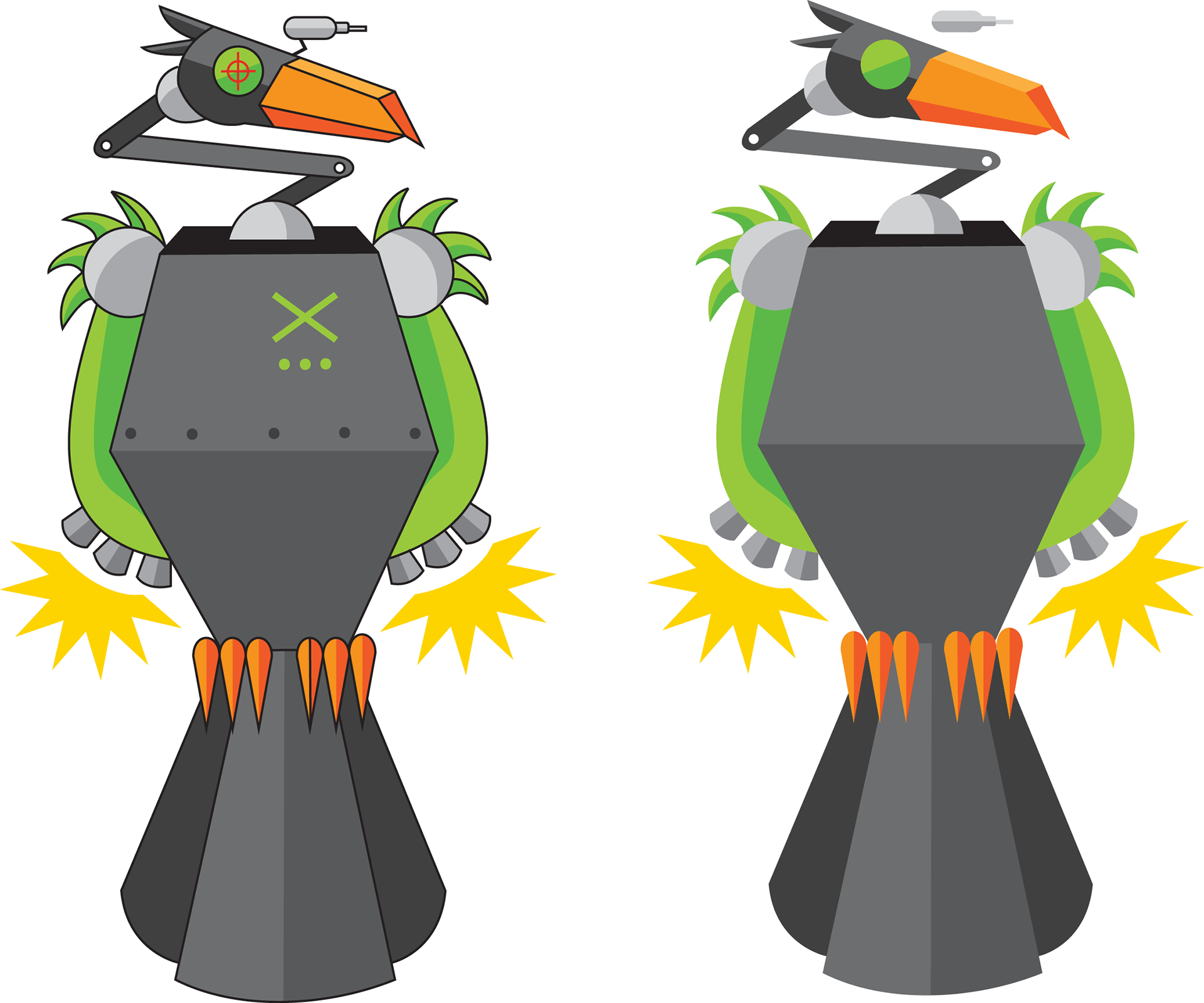 Designed Some Characters For A Video Game About Robot - Illustration (1920x1601)