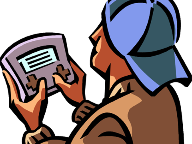 Boy Playing Handheld Cartoon (640x480)