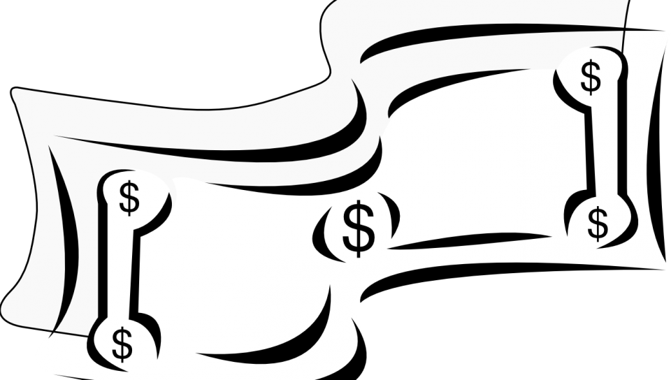 Archaicawful Dollar Bill Clip Art Bills Graphic Library - Dollar Bill Clipart Black And White (960x544)