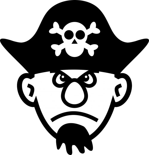 Pirate,skull And - Black And White Pirate Hat (500x522)