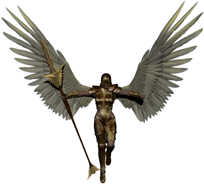 Angel Warrior Clipart Side Wing - Angels With Transparent Background (1024x768)