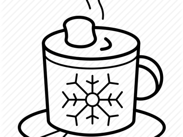 Drawn Coffee Hot Chocolate Mug - Hot Chocolate Clipart Black And White (640x480)