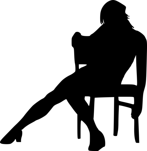 Free Png Sitting In Chair Silhouette Png - Silhouette (480x492)