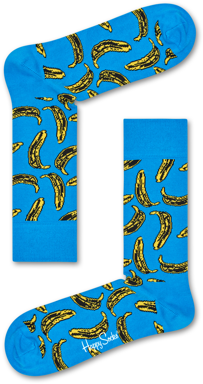 Funky Colourful Socks For Men, Women & Kids - Andy Warhol Banana Socks (1012x1422)