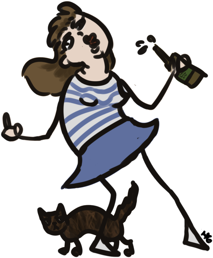 Dozy The Alcoholic Cat Mom By Jadatzi - Dozy The Alcoholic Cat Mom By Jadatzi (756x1058)