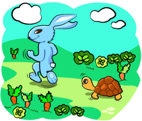 Rabbit And Tortoise (529x461)