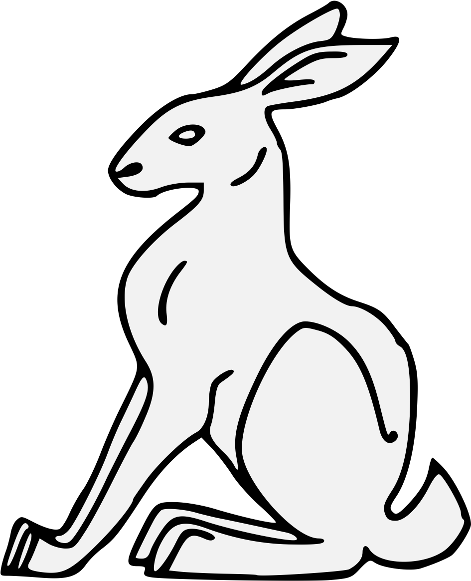 Rabbit Traceable Heraldic Art Png Rabbit Pdf - Domestic Rabbit (956x1187)