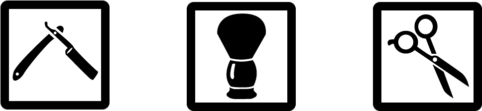 Certified Upscale Barber Shop - Barber Tools Silhouette (1000x252)