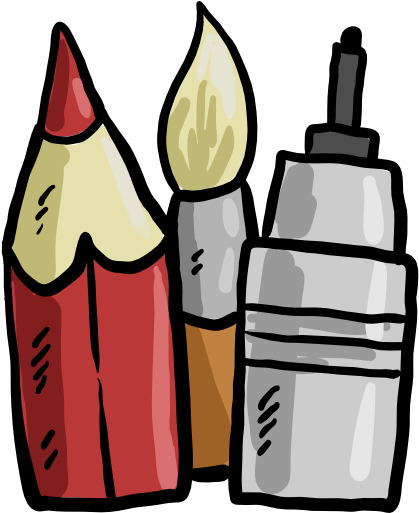 Paint Brush Clipart Pen Pencil - Pen And Paint Brush Icon (512x512)