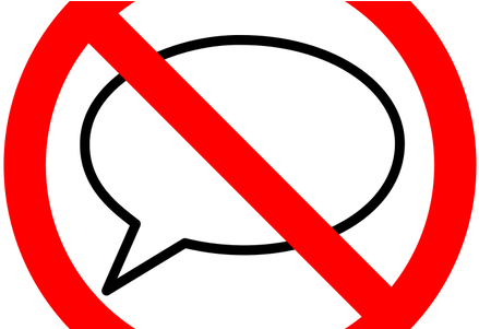 Jpg Free Stock Red Circle Slash Transparent - Speech (439x301)