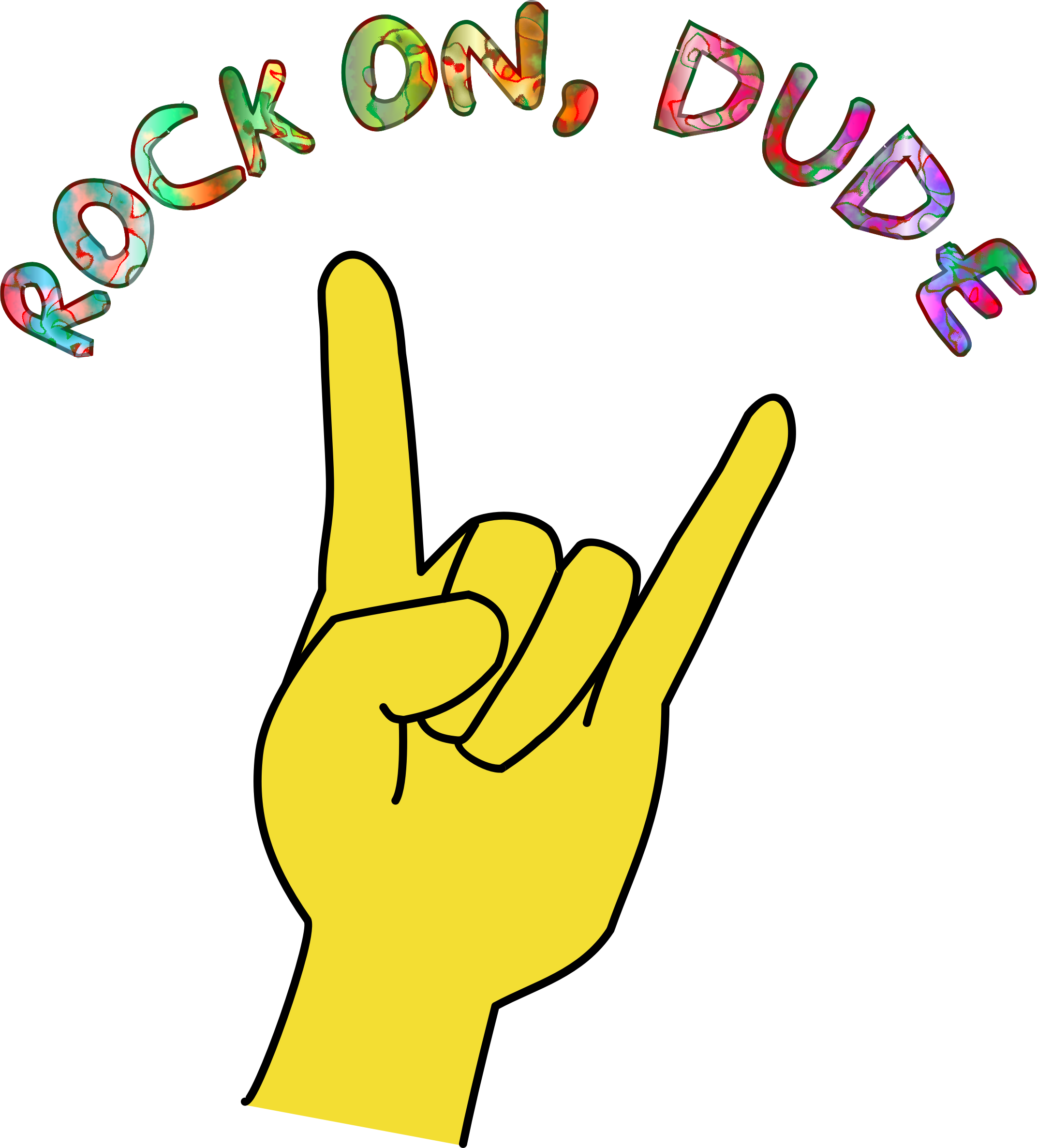Big Image - Rock On Hand Clipart (2144x2372)
