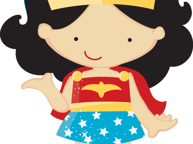 Supergirl Clipart Word - Mujer Maravilla Niña Dibujo (640x480)