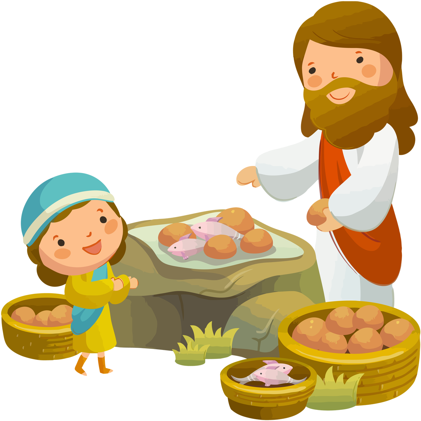 Jesus Vector122 By Minayoussefsaleb Jesus Vector122 - Luke 9 16 (1600x1447)