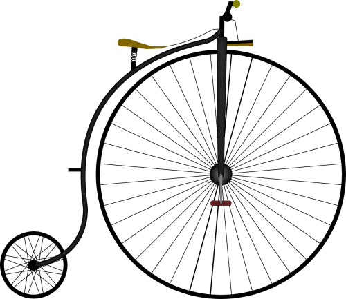 High Wheel Bicycle,bicycle,high Wheeler,bike,penny - High Wheel Bicycle Png (500x433)