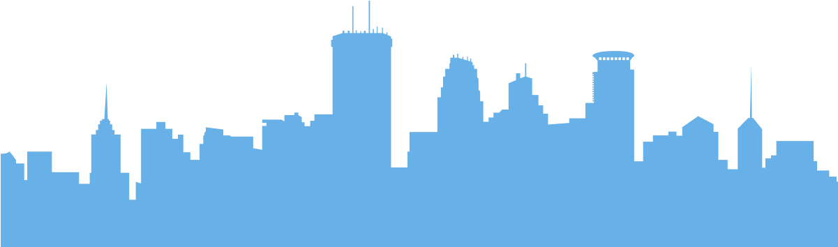 500 5th Avenue Salon & Spa - Minneapolis Skyline Outline (1200x396)