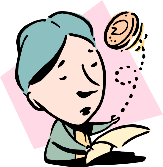 Vector Illustration Of Heads Or Tails Idiom Businesswoman - Vector Illustration Of Heads Or Tails Idiom Businesswoman (686x700)