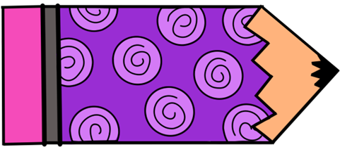 Welcome To Miss Mesinger's First Grade Class - Purple Polka Dot Pencils (500x243)