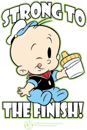 Popeye Strong To The Finish Baby Bodysuit - Popeye Baby (354x531)