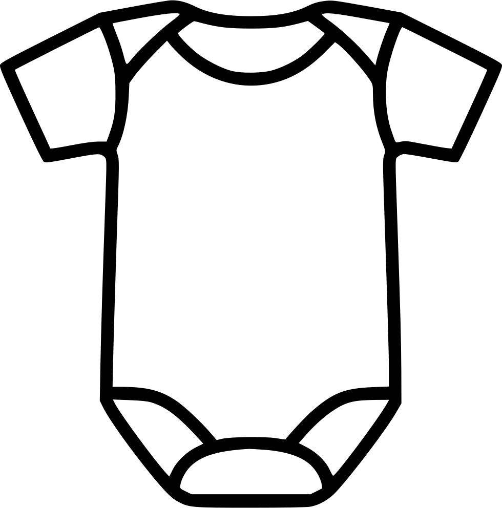 Baby Bodysuit Comments - Outline Baby Onesie Clipart (980x992)