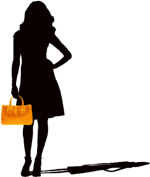 Wallet Clipart Woman Bag - Woman With Purse Silhouette (320x376)