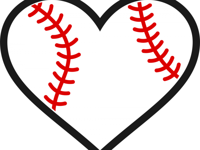 Hearts Clipart Baseball - Heart Shaped Softball Clipart (640x480)