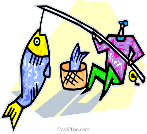 Fisherman Catching A Fish Royalty Free Vector Clip - Fisherman Catching A Fish Royalty Free Vector Clip (480x437)