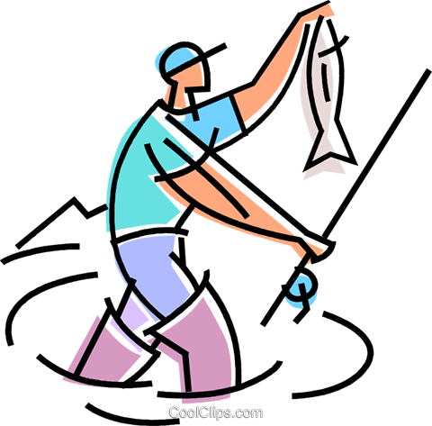 Young Man Catching A Fish Royalty Free Vector Clip - Young Man Catching A Fish Royalty Free Vector Clip (480x473)